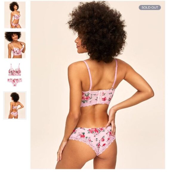 NWT Adore Me Meissa Push Up Set size 34A S pink floral - Picture 4 of 11